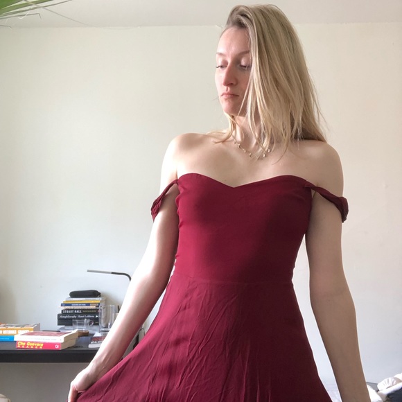 Reformation Purple Off Shoulder Dress - Picture 6 of 7